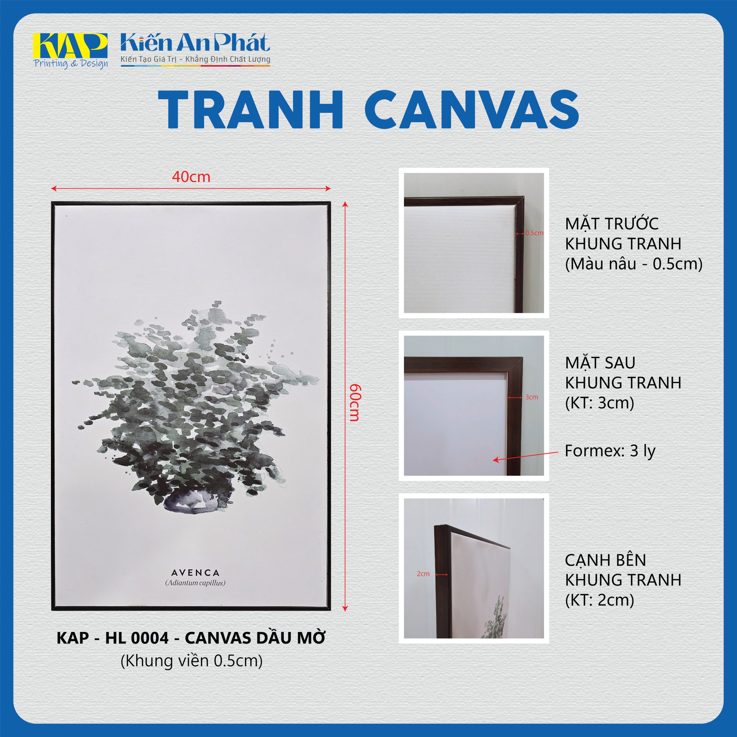 Vẻ Đẹp Khoáng Đạt Của Tranh Phong Cách Màu Nước Cây Tóc Thần Vệ Nữ Avenca – Mã KAP - HL 0004 - Ảnh 2