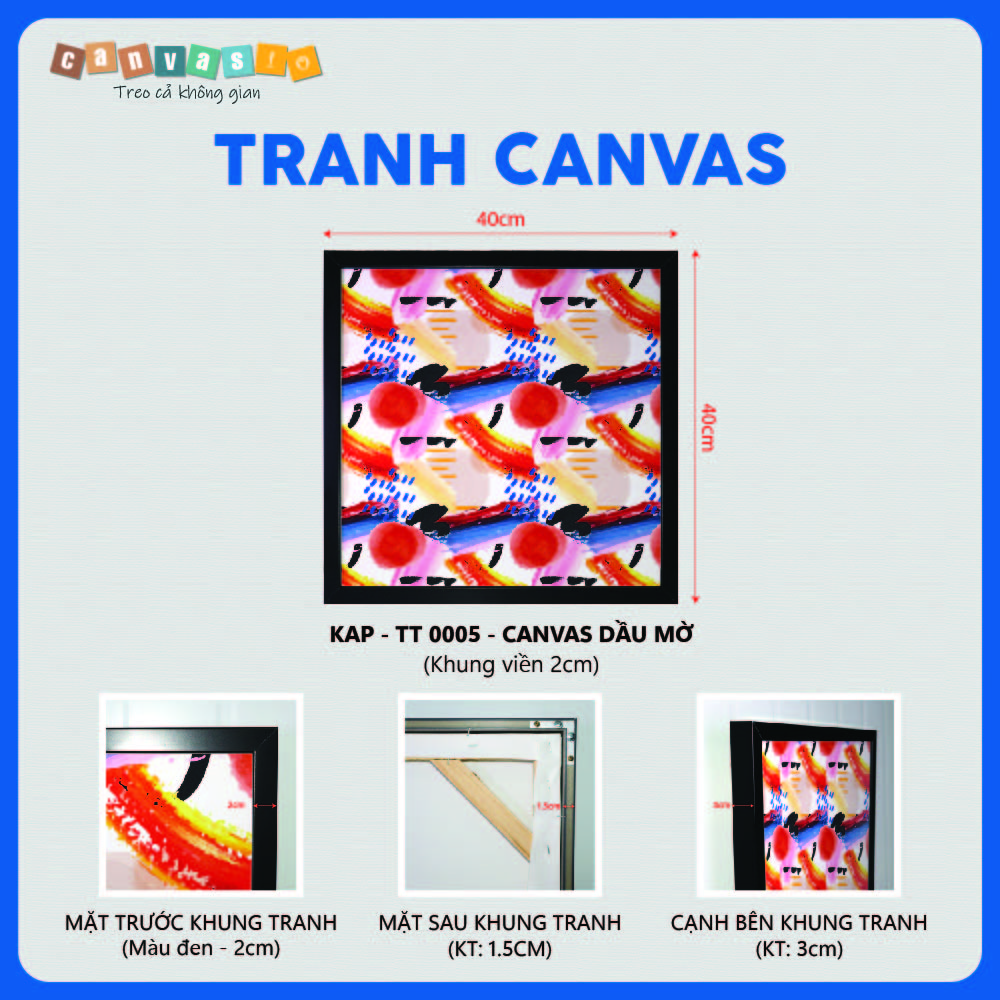 Tranh canvas trừu tượng sắc màu hiện đại (Mẫu KAT-TT 0005) Tranh canvas trừu tượng sắc màu hiện đại (Mẫu KAT-TT 0005) - Ảnh 2