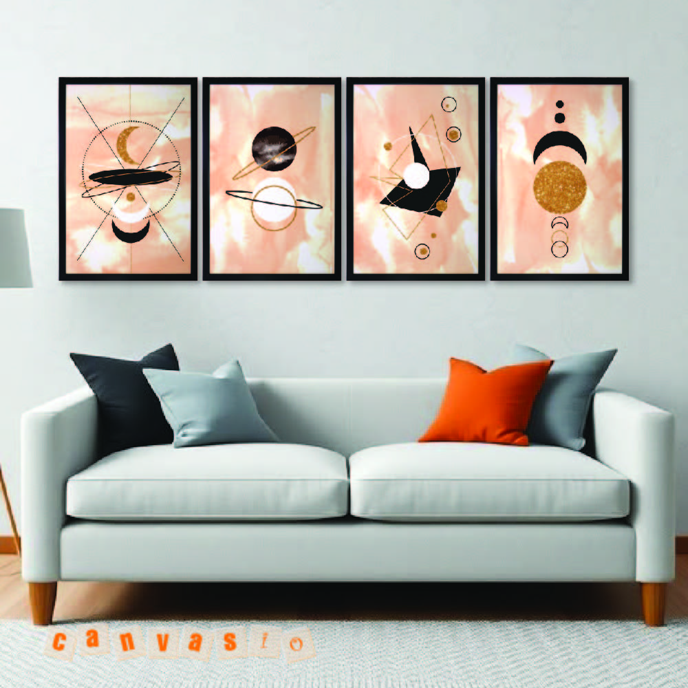 Bộ 4 bức tranh canvas vũ trụ phong cách tối giản (Mã số: KAP- TT 0017) Bộ 4 bức tranh canvas vũ trụ phong cách tối giản (Mã số: KAP- T 0017)
