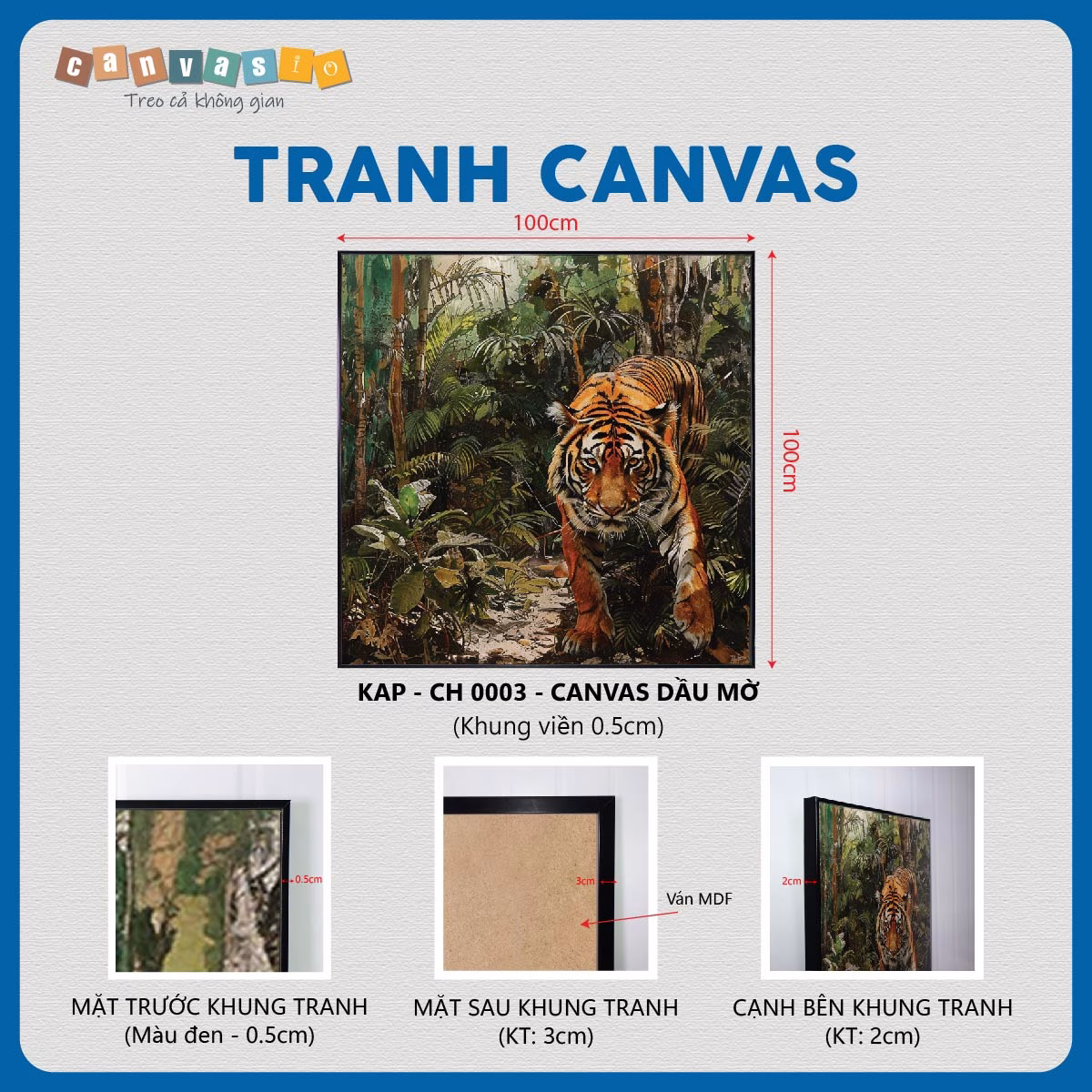 Tranh Canvas Hổ Trong Rừng Sâu | Mã KAP-CH 0003 Tranh Canvas Hổ Trong Rừng Sâu | Mã KAP-CH 0003