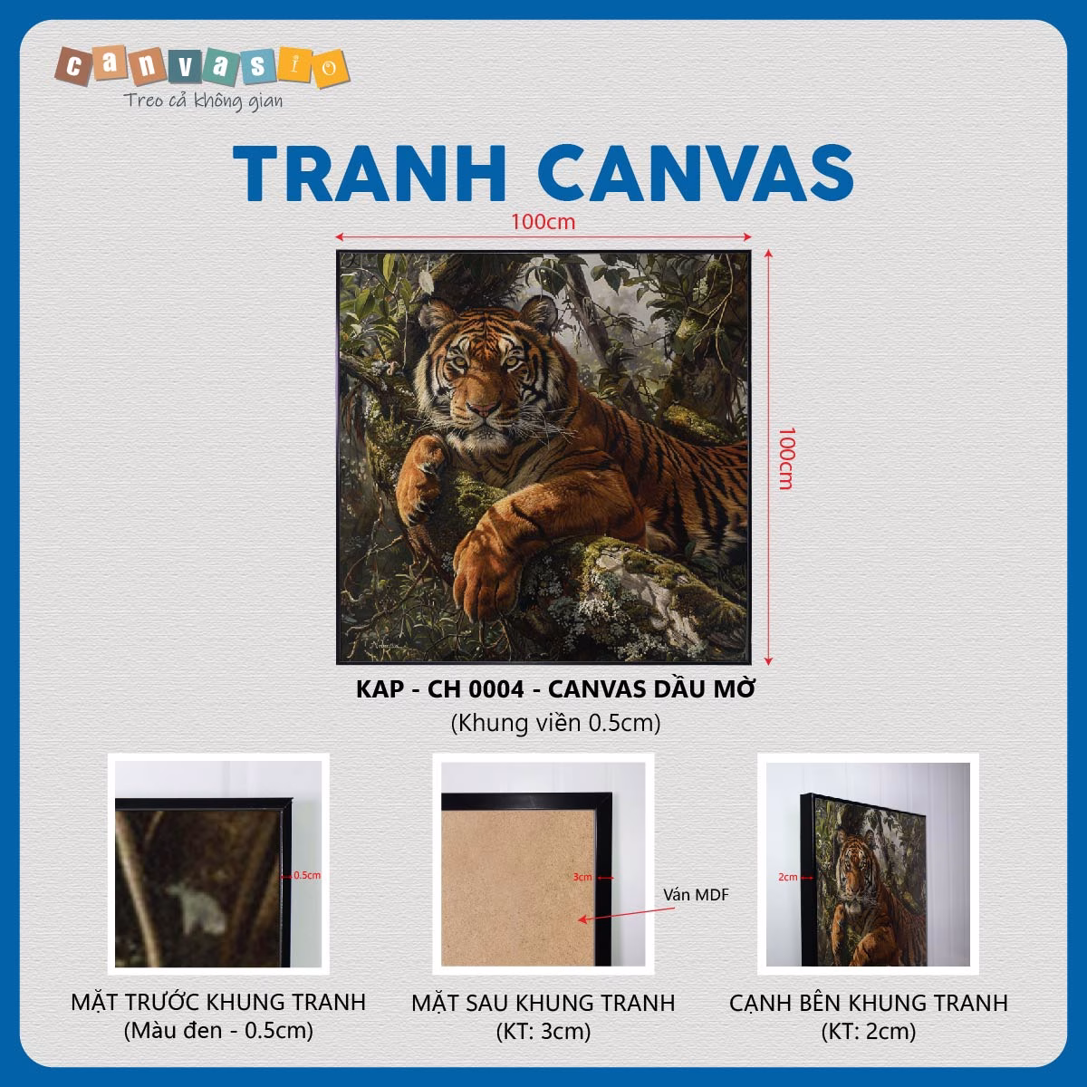 Tranh canvas hổ trong rừng sâu | Mã KAP-CH 0004 Tranh canvas hổ trong rừng sâu | Mã KAP-CH 0004