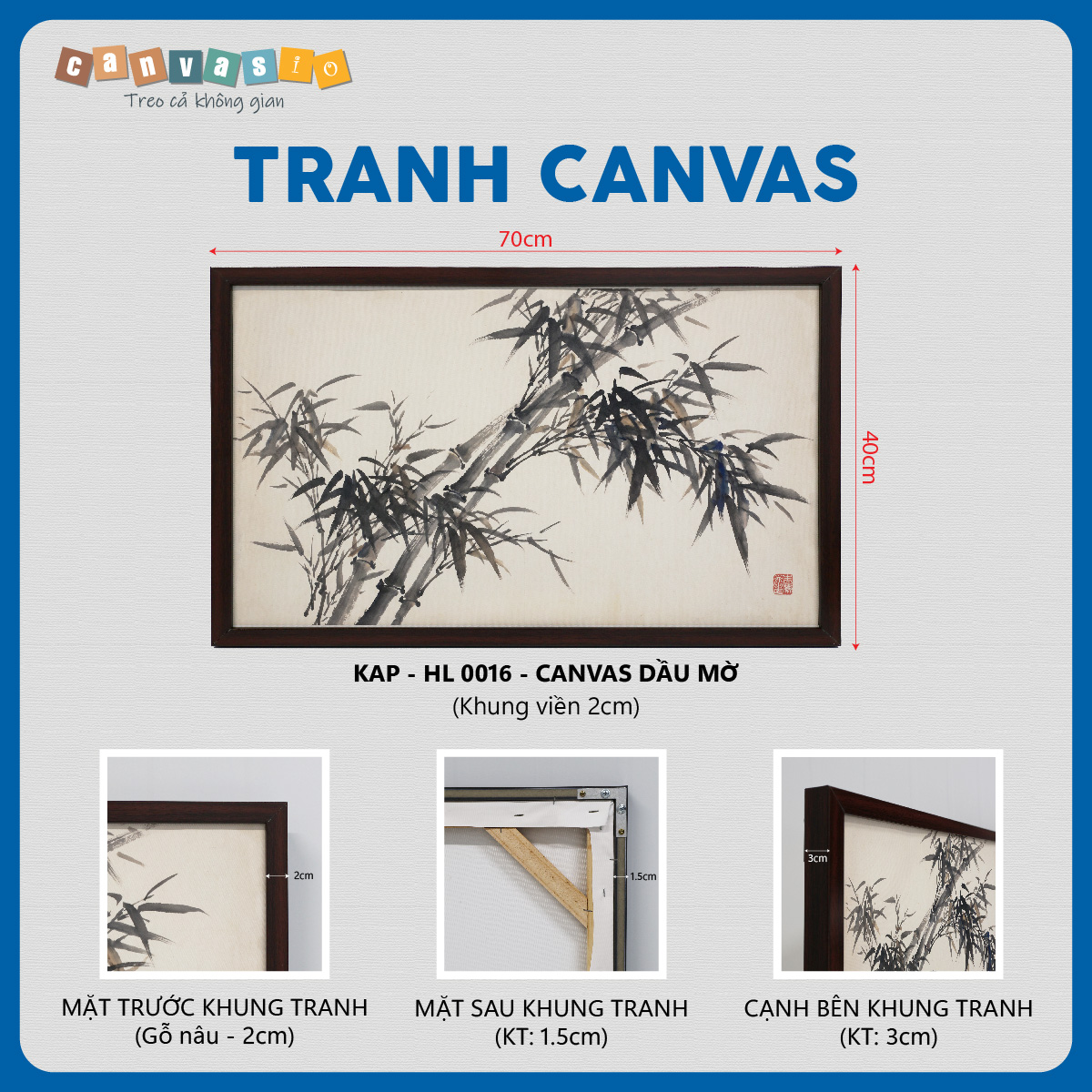 Tranh canvas tùng trúc phong cách thủy mặc nghệ thuật | Mã số KAP-HL 0016 Thông số Tranh canvas tùng trúc phong cách thủy mặc nghệ thuật | Mã số KAP-HL 0016