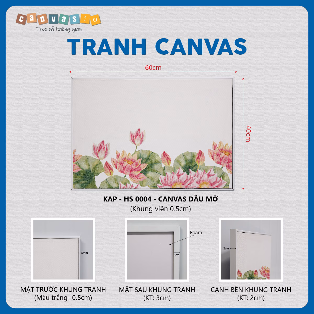 Tranh canvas hoa sen | Mã KAP-HS 0004 Tranh canvas hoa sen | Mã KAP-HS 0004