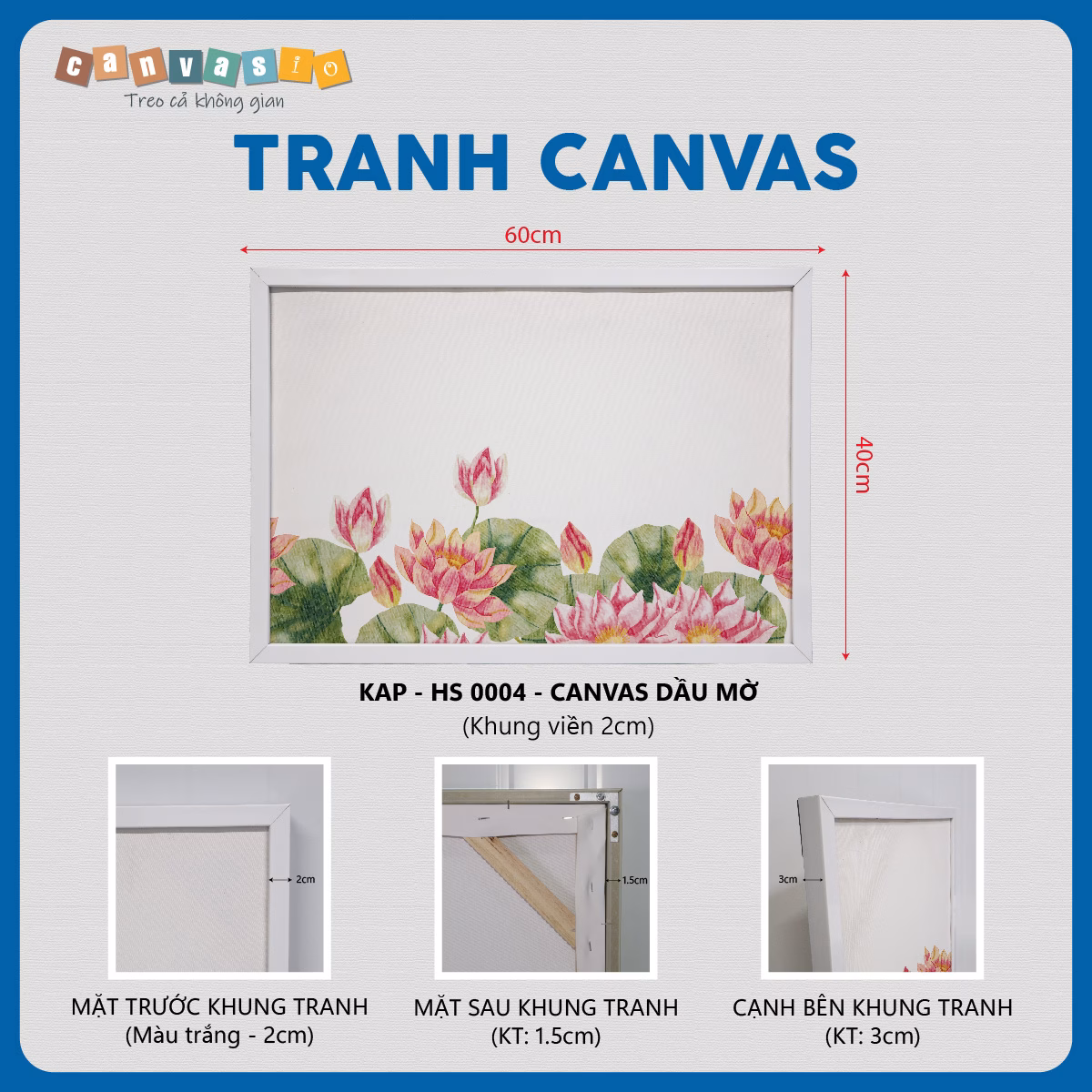 Tranh canvas hoa sen | Mã KAP-HS 0004 Tranh canvas hoa sen | Mã KAP-HS 0004