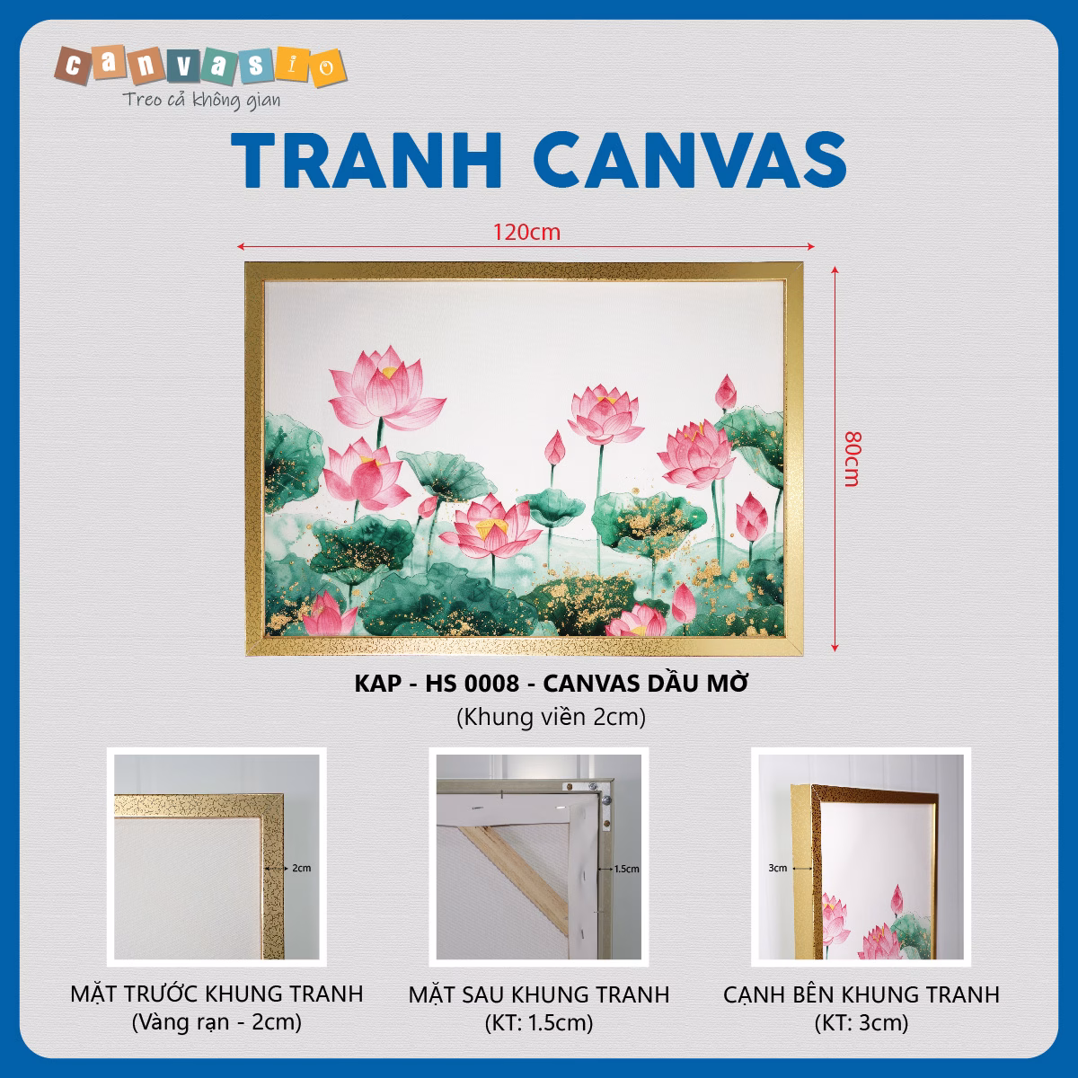 Tranh canvas hoa sen vàng rạn sang trọng | Mã KAP-HS 0008 Tranh canvas hoa sen vàng rạn sang trọng | Mã KAP-HS 0008