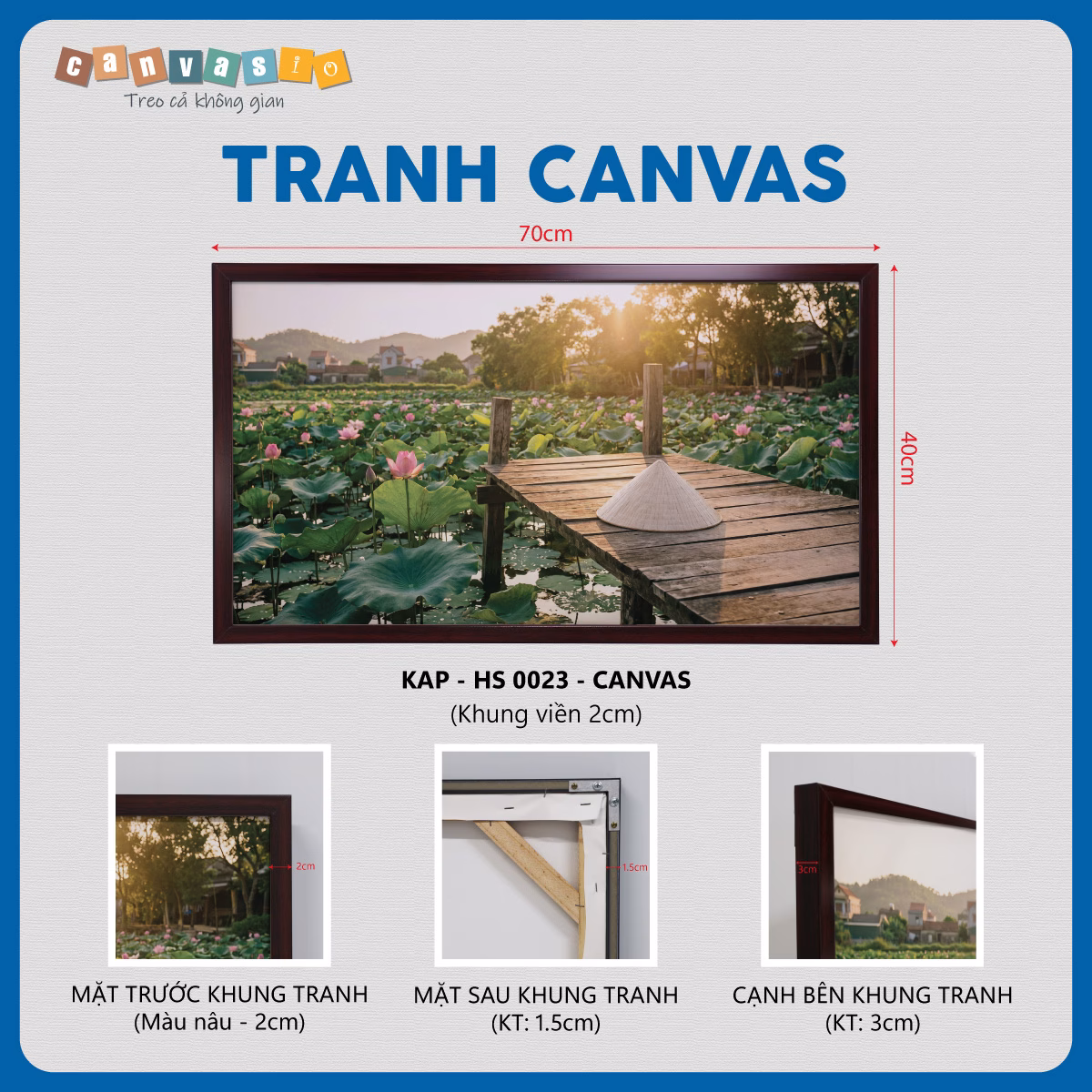 Tranh canvas hoa sen bình yên mộc mạc | Mã KAP-HS 0023 Tranh canvas hoa sen bình yên mộc mạc | Mã KAP-HS 0023