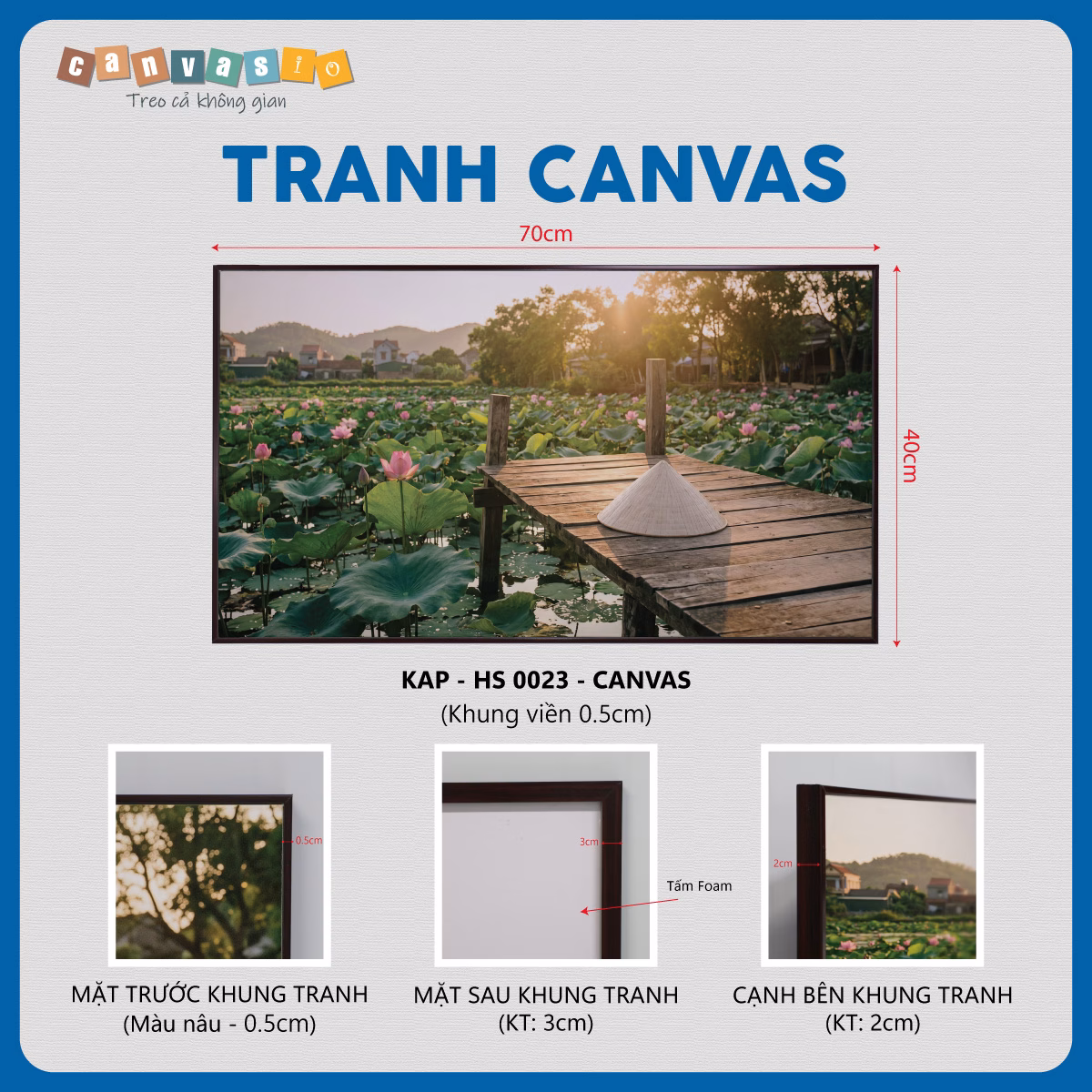 Tranh canvas hoa sen bình yên mộc mạc | Mã KAP-HS 0023 Tranh canvas hoa sen bình yên mộc mạc | Mã KAP-HS 0023