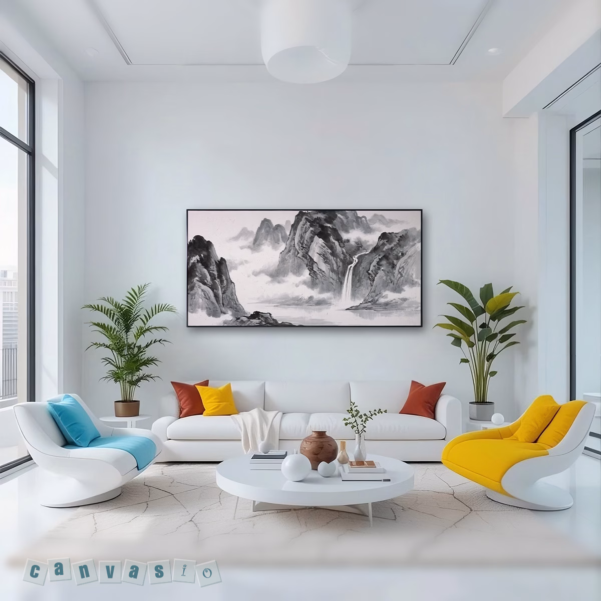 Tranh canvas sơn thủy hữu tình | Mã KAP-PC 0039 Tranh canvas sơn thủy hữu tình | Mã KAP-PC 0039