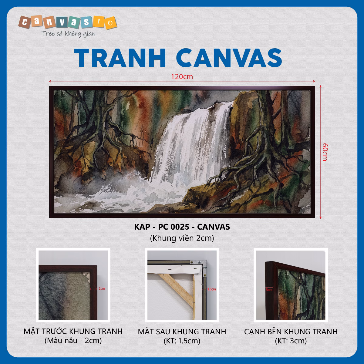 Tranh canvas phong cảnh thác nước | Mã KAP-PC 0025 Tranh canvas phong cảnh thác nước | Mã KAP-PC 0025