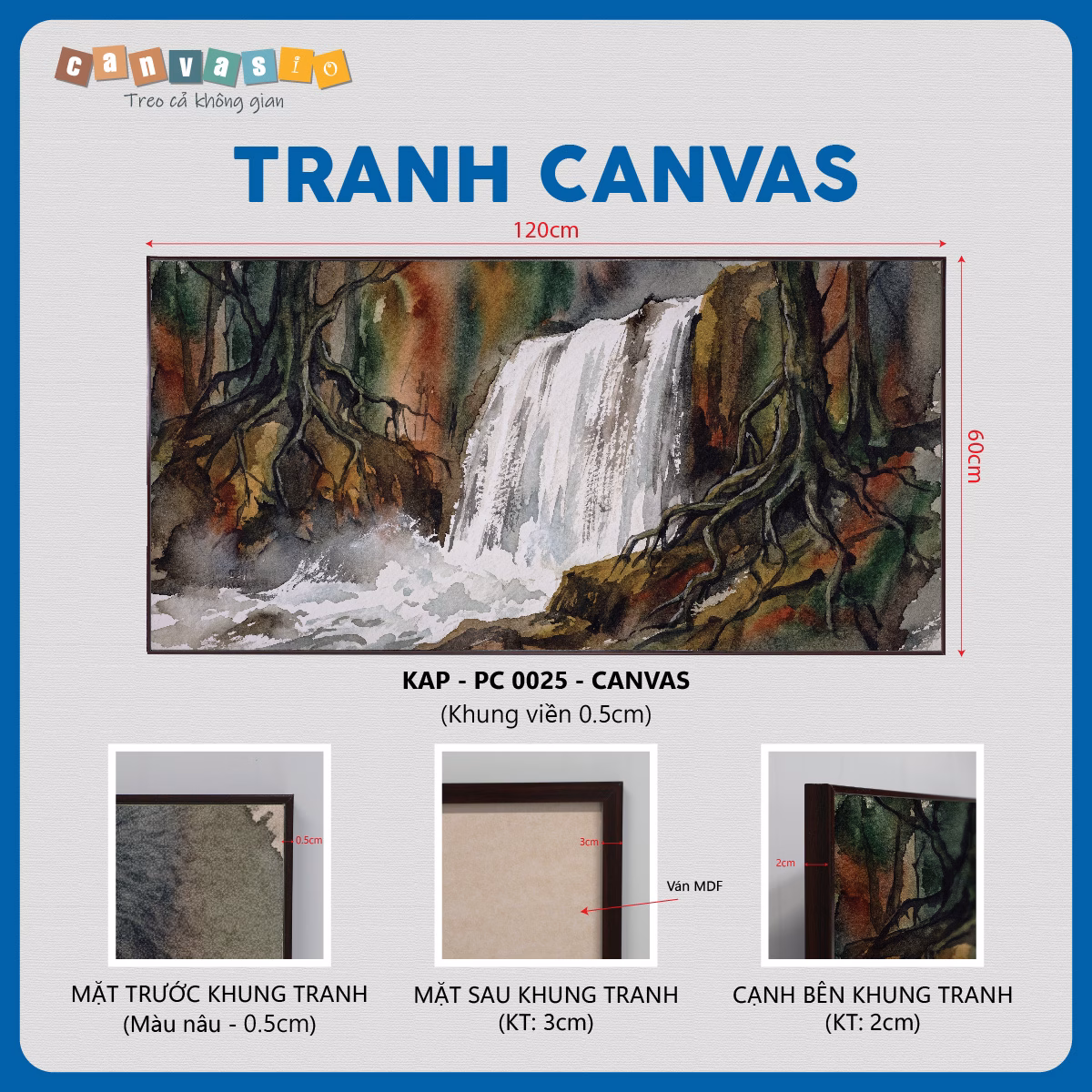 Tranh canvas phong cảnh thác nước | Mã KAP-PC 0025 Tranh canvas phong cảnh thác nước | Mã KAP-PC 0025