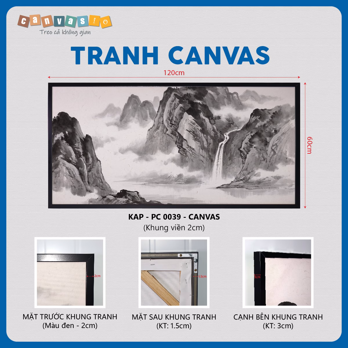 Tranh canvas sơn thủy hữu tình | Mã KAP-PC 0039 Tranh canvas sơn thủy hữu tình | Mã KAP-PC 0039