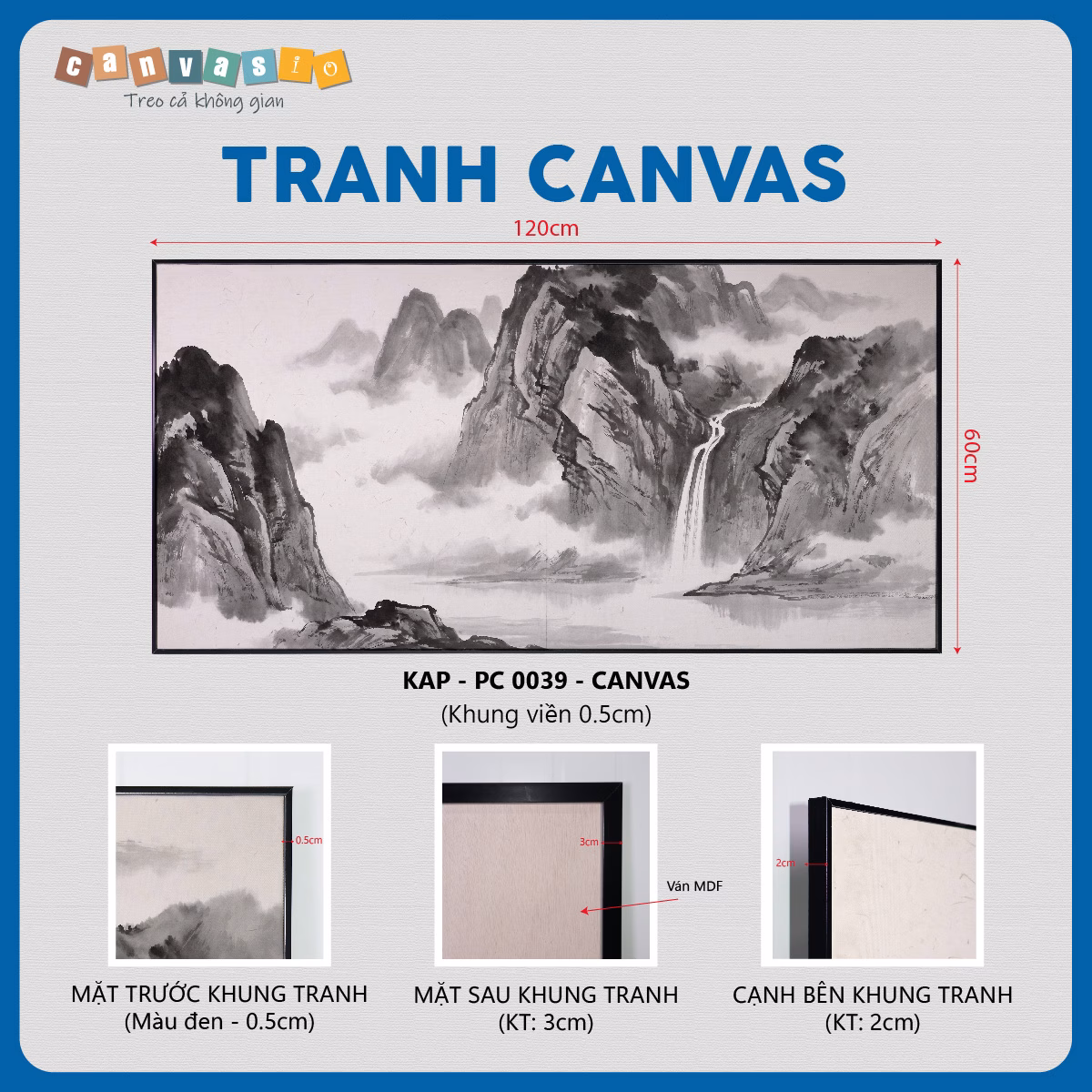 Tranh canvas sơn thủy hữu tình | Mã KAP-PC 0039 Tranh canvas sơn thủy hữu tình | Mã KAP-PC 0039