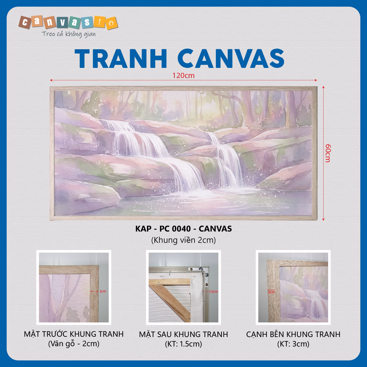 Tranh canvas phong cảnh suối nước | Mã KAP-PC 0040 Tranh canvas phong cảnh suối nước | Mã KAP-PC 0040