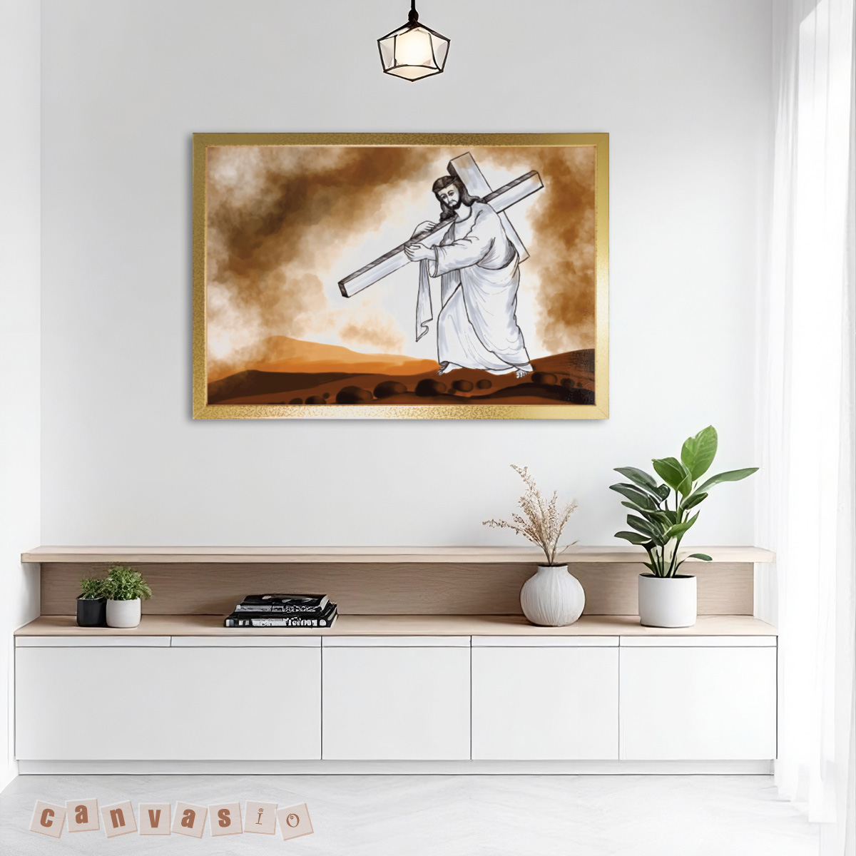 Tranh canvas Công giáo vác Thập Giá cao cấp | Mã số KAP-CG 0009 Tranh canvas Công giáo vác Thập Giá cao cấp | Mã số KAP-CG 0009