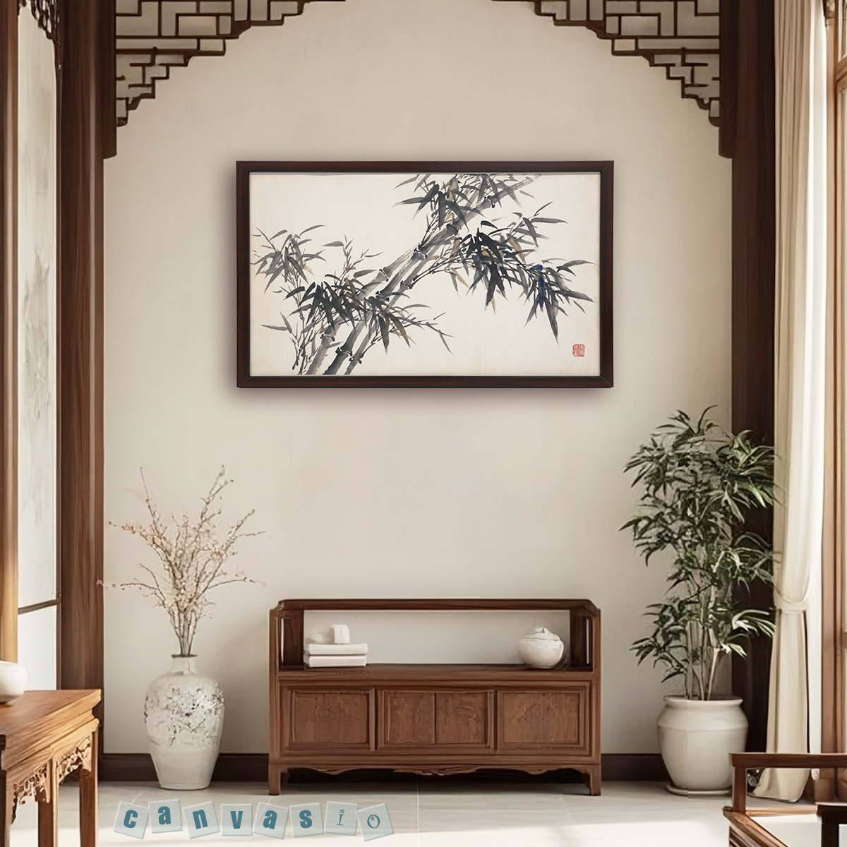 Tranh canvas tùng trúc phong cách thủy mặc nghệ thuật | Mã số KAP-HL 0016 Tranh canvas tùng trúc phong cách thủy mặc nghệ thuật | Mã số KAP-HL 0016