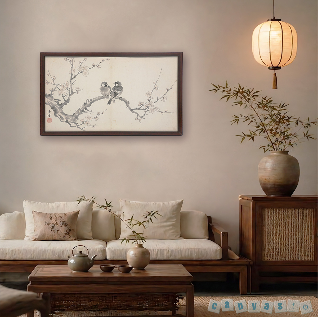 Tranh Canvas Chim Sẻ Và Hoa Mai Đậm Chất Cổ Điển | Mã số KAP-HL 0017 Tranh Canvas Chim Sẻ Và Hoa Mai Đậm Chất Cổ Điển | Mã số KAP-HL 0017
