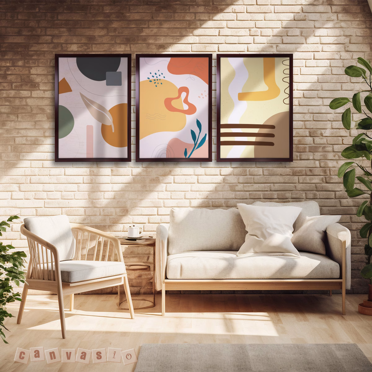 Bộ 3 bức tranh canvas trừu tượng | Mã KAP-TT 0028 Bộ 3 bức tranh canvas trừu tượng | Mã KAP-TT 0028
